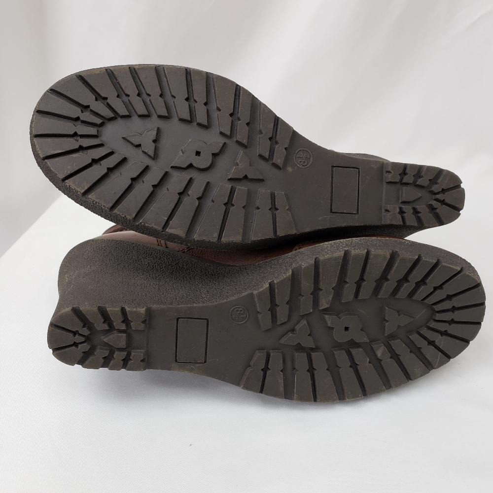 BONGO Lace Up Brown Wedge Booties - Picture 8 of 13